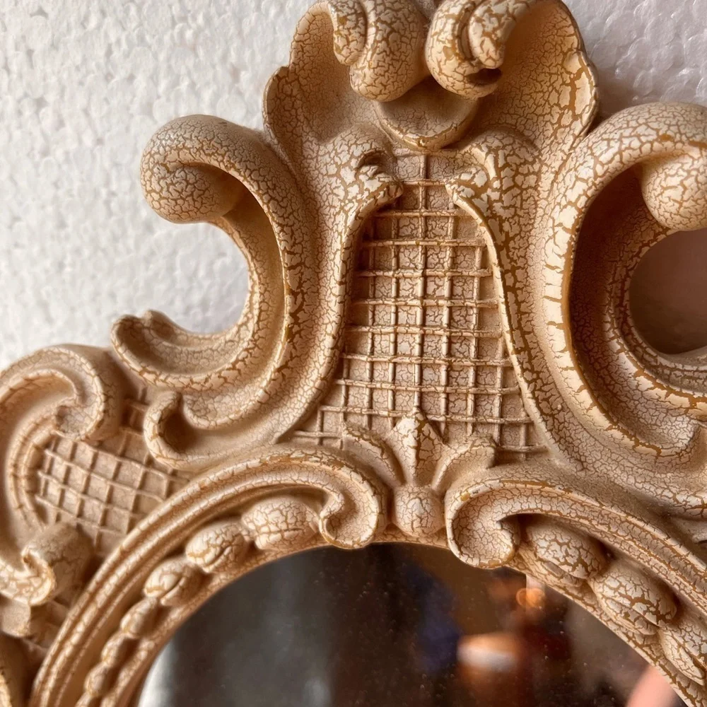 Vintage French Rococo style Oval Mirror wall mirror